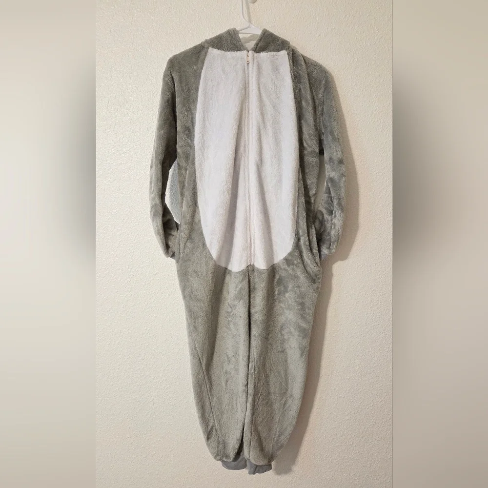 Plush‎ Bunny Rabbit One Piece Easter Spring Kid's Gray Costume Cozy Sleepwear